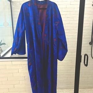 Authentic Elegant Blue Floral Women's Kimono